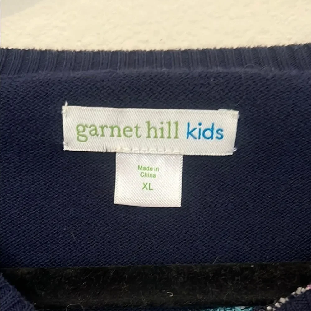 Garnet Hill Navy and White Patterned Sweater